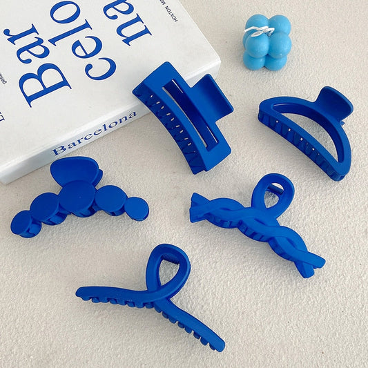 Blue Series Grab Clip Hair Accessories Ladies Back Head Hair Clip Ponytail Hair Claw Shark Clip Large Claw Clip Headdress